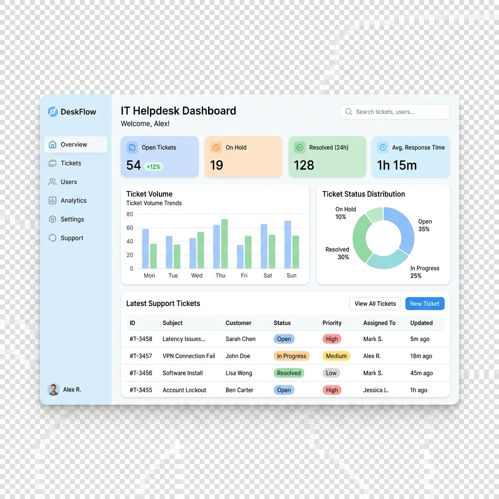 ITSM Dashboard Mockup